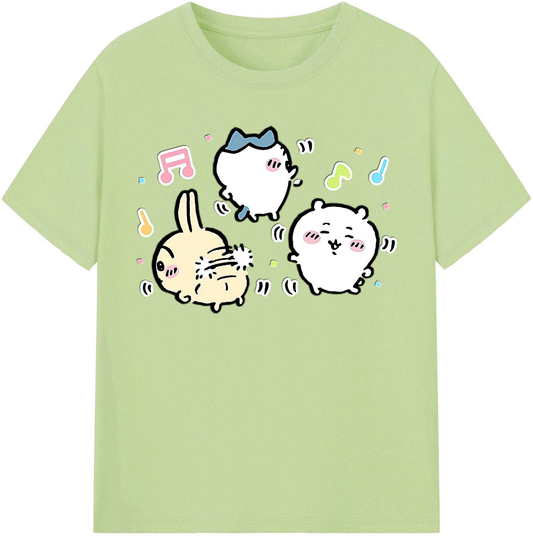 （画像用） ちいかわ うさぎ Chii-kawa usagi 綿100％半袖Tシャツ（フロントプリント）